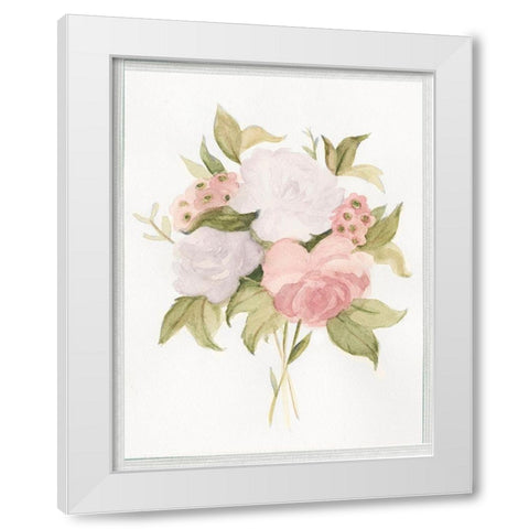 Soft Bouquet I White Modern Wood Framed Art Print by Scarvey, Emma