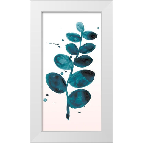 Stems in Indigo I White Modern Wood Framed Art Print by Vess, June Erica