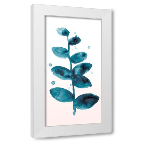 Stems in Indigo III White Modern Wood Framed Art Print by Vess, June Erica