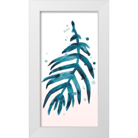 Stems in Indigo IV White Modern Wood Framed Art Print by Vess, June Erica