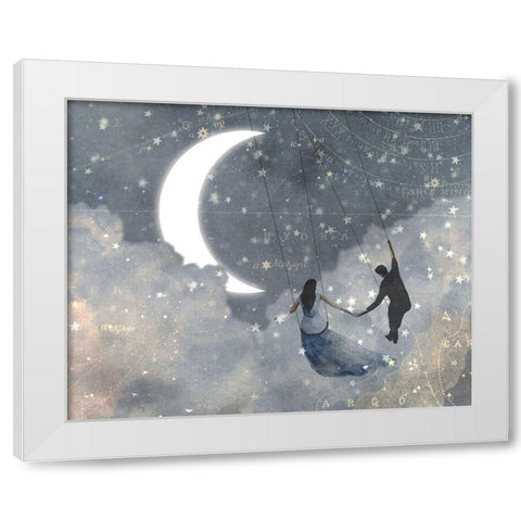 Celestial Love I White Modern Wood Framed Art Print by Borges, Victoria