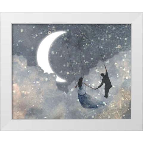 Celestial Love I White Modern Wood Framed Art Print by Borges, Victoria