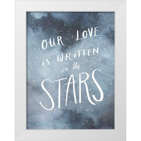 Celestial Love IV White Modern Wood Framed Art Print by Borges, Victoria
