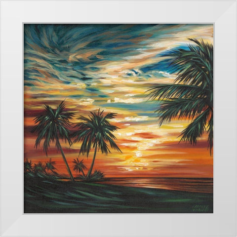 Stunning Tropical Sunset I White Modern Wood Framed Art Print by Vitaletti, Carolee