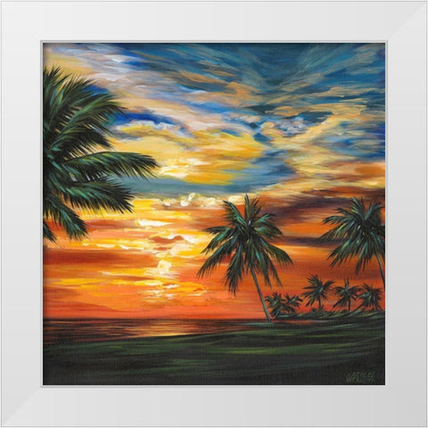 Stunning Tropical Sunset II White Modern Wood Framed Art Print by Vitaletti, Carolee