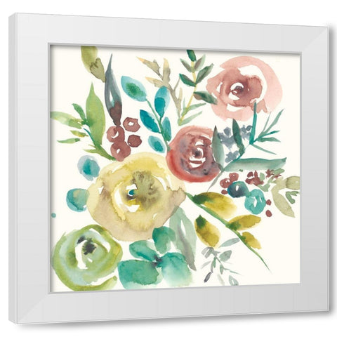 Rosealeah II White Modern Wood Framed Art Print by Zarris, Chariklia