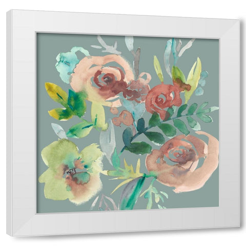 Rosealeah V White Modern Wood Framed Art Print by Zarris, Chariklia