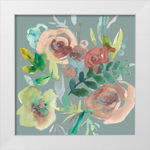 Rosealeah V White Modern Wood Framed Art Print by Zarris, Chariklia