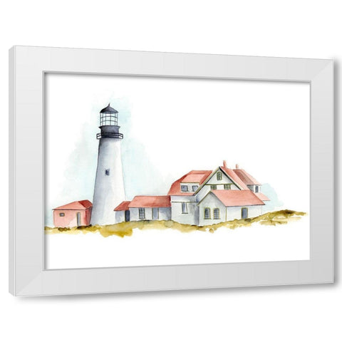 Ocean Beacon II White Modern Wood Framed Art Print by Moore, Regina