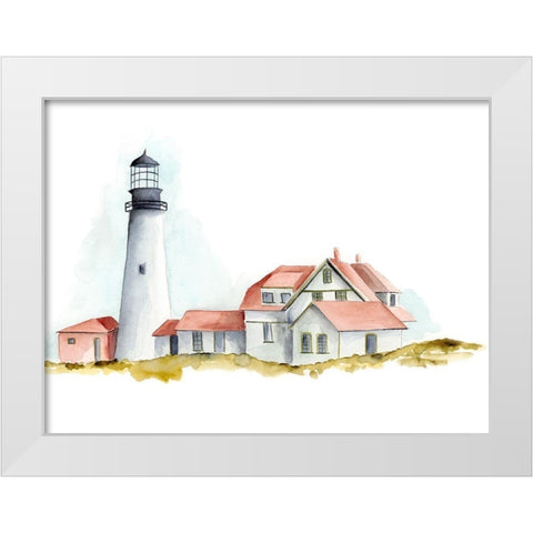 Ocean Beacon II White Modern Wood Framed Art Print by Moore, Regina