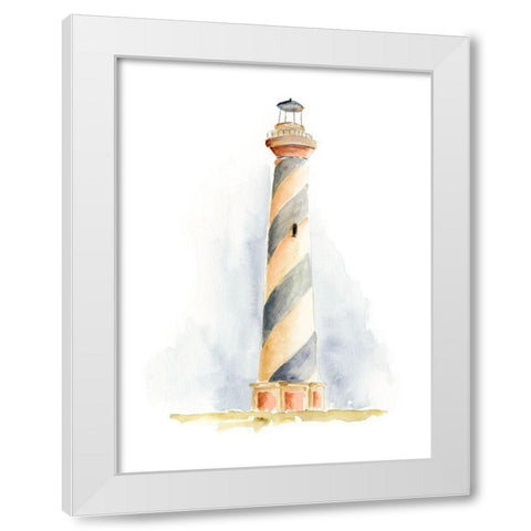Ocean Beacon III White Modern Wood Framed Art Print by Moore, Regina