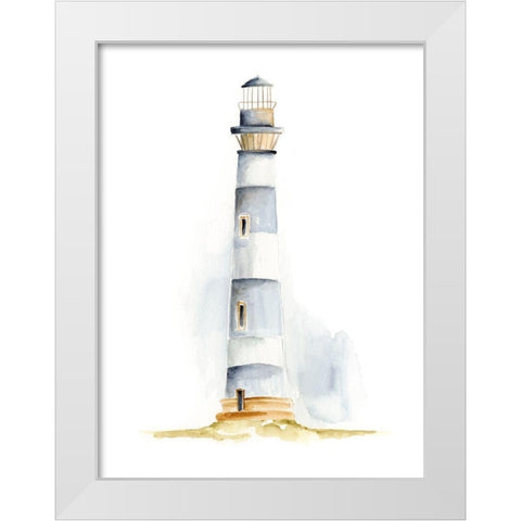 Ocean Beacon IV White Modern Wood Framed Art Print by Moore, Regina