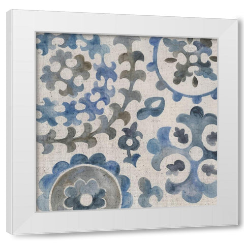 Water Suzani I White Modern Wood Framed Art Print by Zarris, Chariklia