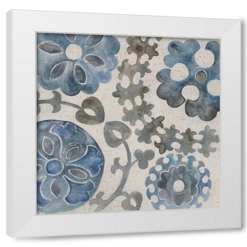 Water Suzani II White Modern Wood Framed Art Print by Zarris, Chariklia