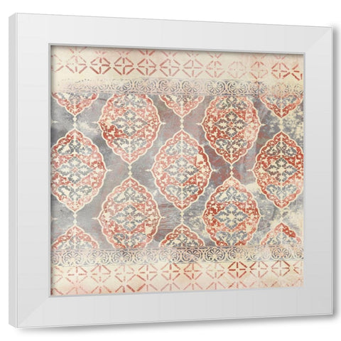 Earthy Indigo Textile III White Modern Wood Framed Art Print by Vess, June Erica