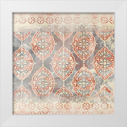 Earthy Indigo Textile III White Modern Wood Framed Art Print by Vess, June Erica