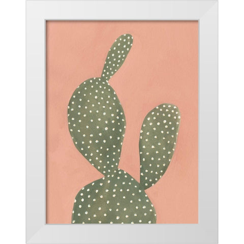 Coral Cacti I White Modern Wood Framed Art Print by Scarvey, Emma