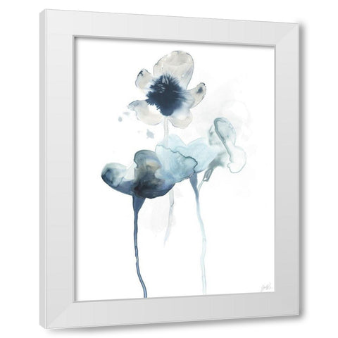 Midnight Blossoms II White Modern Wood Framed Art Print by Vess, June Erica