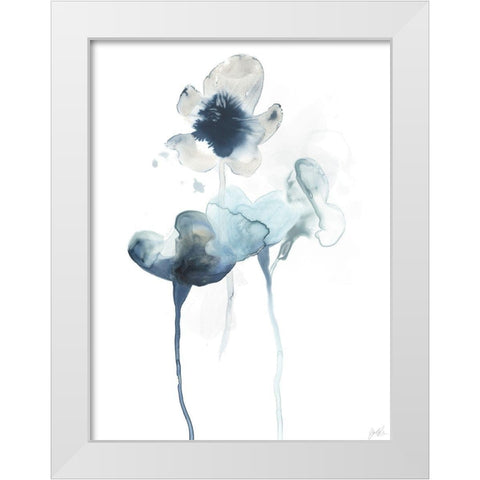 Midnight Blossoms II White Modern Wood Framed Art Print by Vess, June Erica