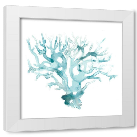 Ocean Cameo I White Modern Wood Framed Art Print by Vess, June Erica