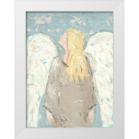 Angel Waiting White Modern Wood Framed Art Print by Reynolds, Jade