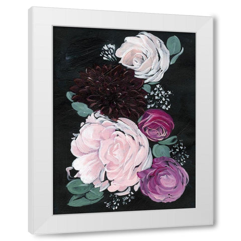 Dark and Dreamy Floral I White Modern Wood Framed Art Print by Parker, Jennifer Paxton