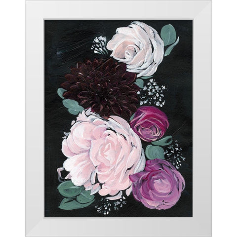 Dark and Dreamy Floral I White Modern Wood Framed Art Print by Parker, Jennifer Paxton