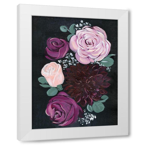 Dark and Dreamy Floral II White Modern Wood Framed Art Print by Parker, Jennifer Paxton