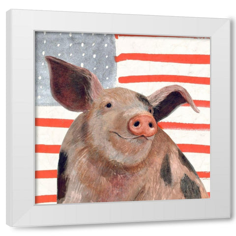 Patriotic Farm IV White Modern Wood Framed Art Print by Borges, Victoria