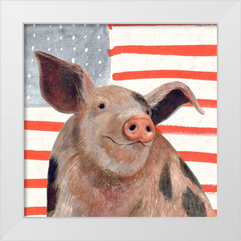 Patriotic Farm IV White Modern Wood Framed Art Print by Borges, Victoria