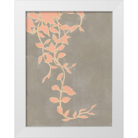 Coral Pothos I White Modern Wood Framed Art Print by Popp, Grace