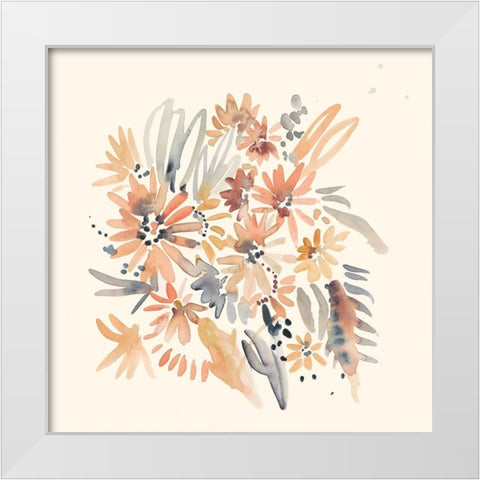 Wallflowers II White Modern Wood Framed Art Print by Zarris, Chariklia