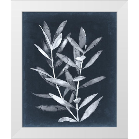 Midnight Leaves II White Modern Wood Framed Art Print by Meagher, Megan