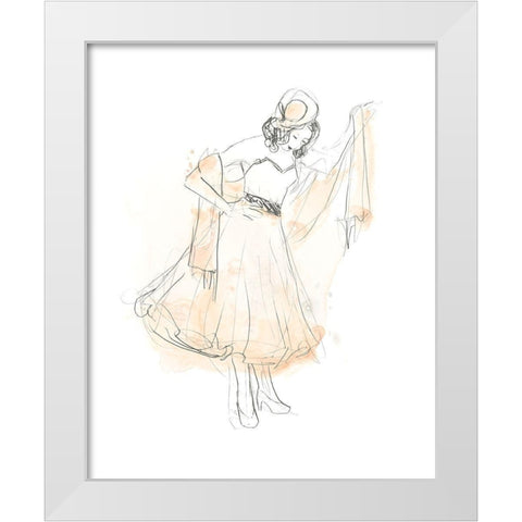 Blush and Grey Fashion I White Modern Wood Framed Art Print by Vess, June Erica