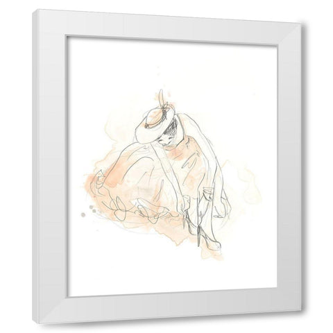 Blush and Grey Fashion III White Modern Wood Framed Art Print by Vess, June Erica
