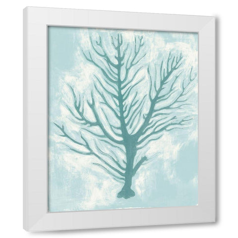 Living Teal I White Modern Wood Framed Art Print by Popp, Grace