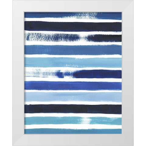 Cobalt Strokes I White Modern Wood Framed Art Print by Popp, Grace