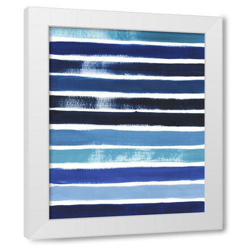 Cobalt Strokes II White Modern Wood Framed Art Print by Popp, Grace