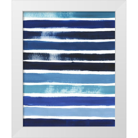 Cobalt Strokes II White Modern Wood Framed Art Print by Popp, Grace