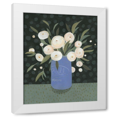 Mason Jar Bouquet I White Modern Wood Framed Art Print by Scarvey, Emma