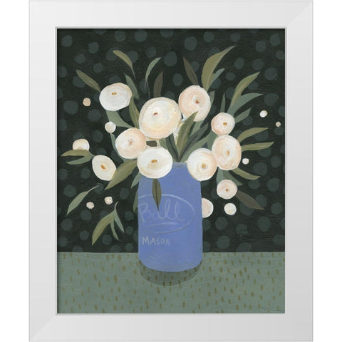 Mason Jar Bouquet I White Modern Wood Framed Art Print by Scarvey, Emma