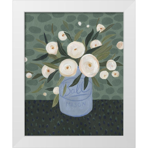 Mason Jar Bouquet III White Modern Wood Framed Art Print by Scarvey, Emma