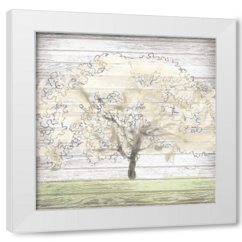 Barn Tree II White Modern Wood Framed Art Print by Vess, June Erica
