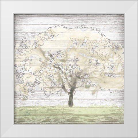 Barn Tree II White Modern Wood Framed Art Print by Vess, June Erica