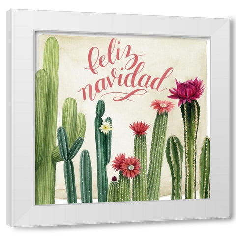 Christmas Cactus I White Modern Wood Framed Art Print by Popp, Grace