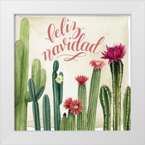 Christmas Cactus I White Modern Wood Framed Art Print by Popp, Grace