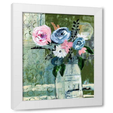 Modern Floral Circle White Modern Wood Framed Art Print by Daavettila, Tara