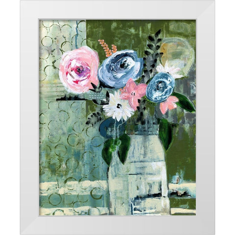 Modern Floral Circle White Modern Wood Framed Art Print by Daavettila, Tara