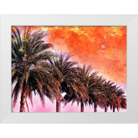 Hifi Palms III White Modern Wood Framed Art Print by Nall, Skip