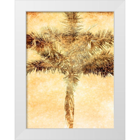 Palms on Brown IV White Modern Wood Framed Art Print by Nall, Skip